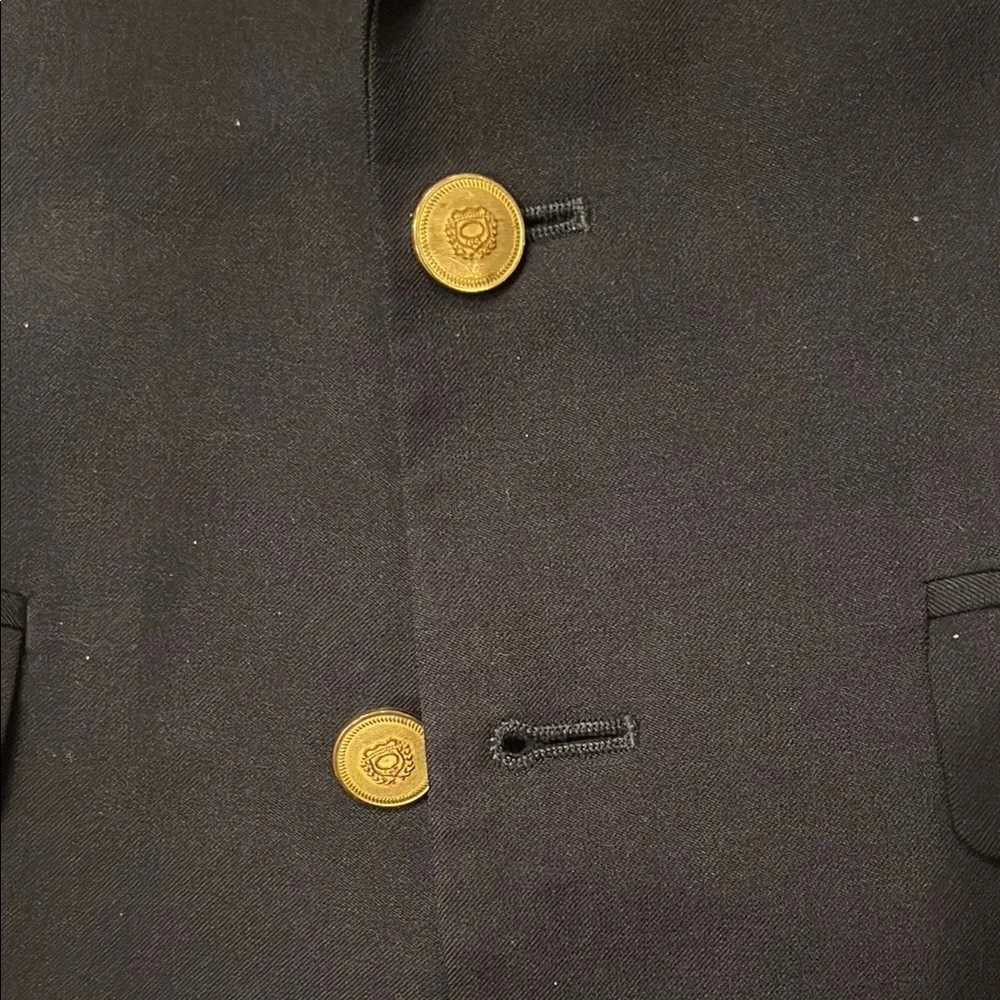 Lord & Taylor Boys Elegant Black Blazer with Gold Buttons Size 8R